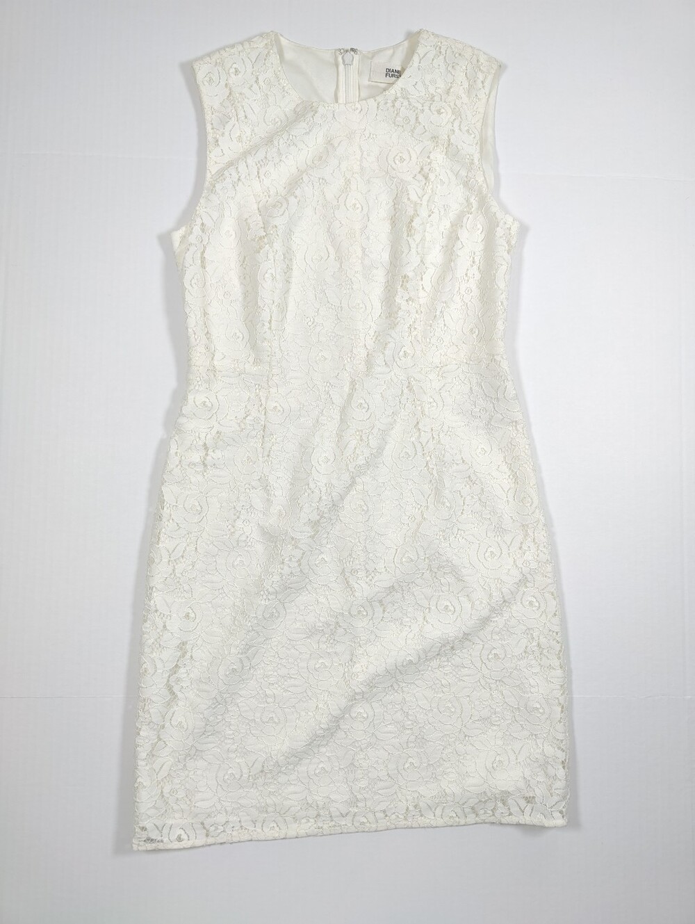 NWT Diane Von Furstenberg Ivory Floral Lace Mini Dress Size 0 Retail 448$